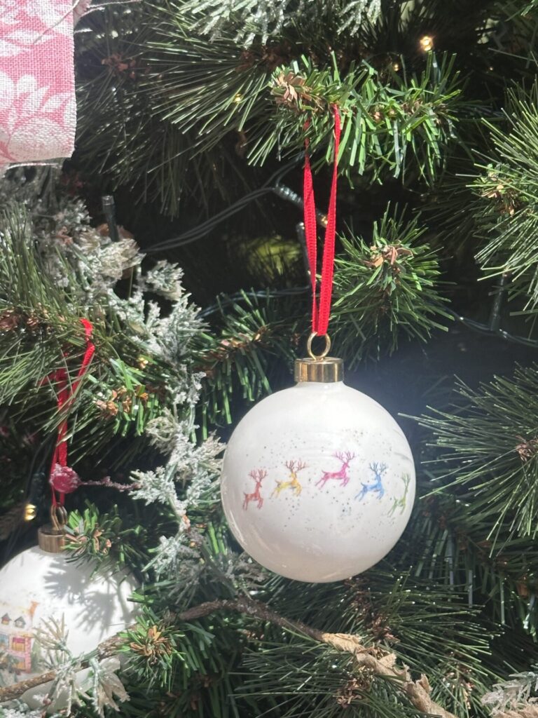 Rainbow Reindeer Bauble