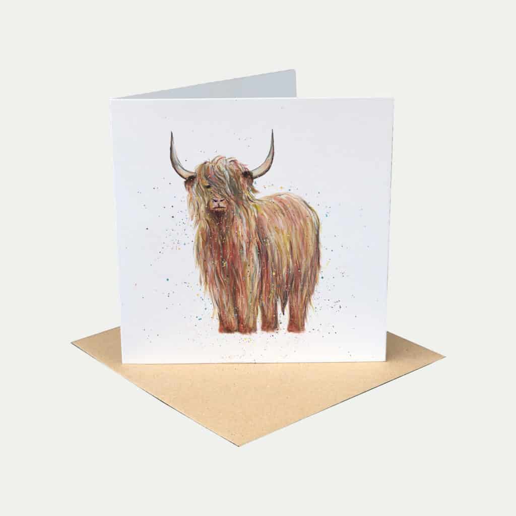Pack of 5 Greetings Cards - Highland Cow