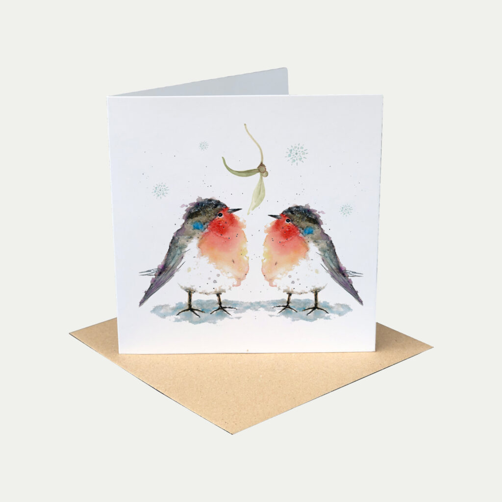 Pack of 5 Greetings Cards - Robin Date