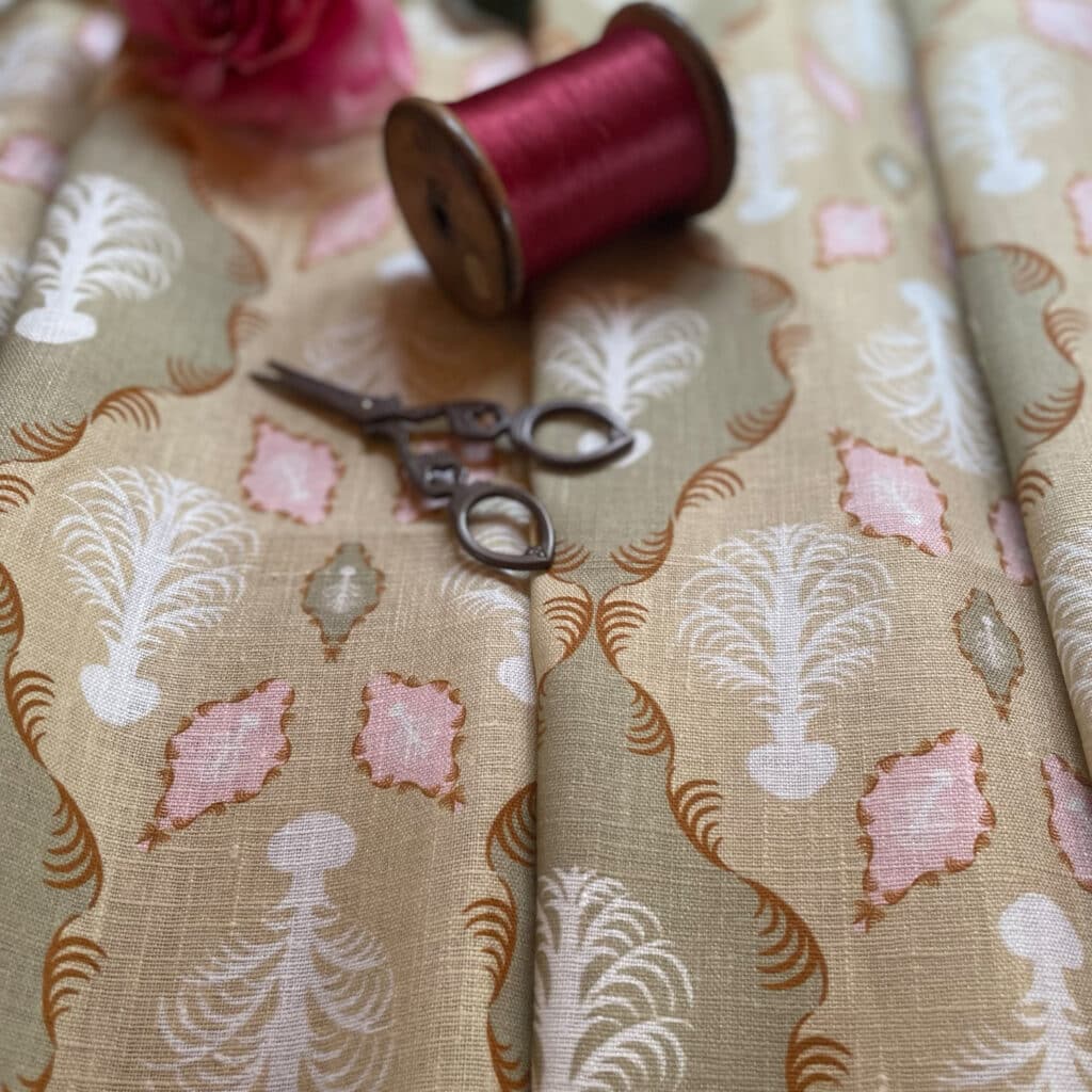 Olive Marquise on Ivory Linen