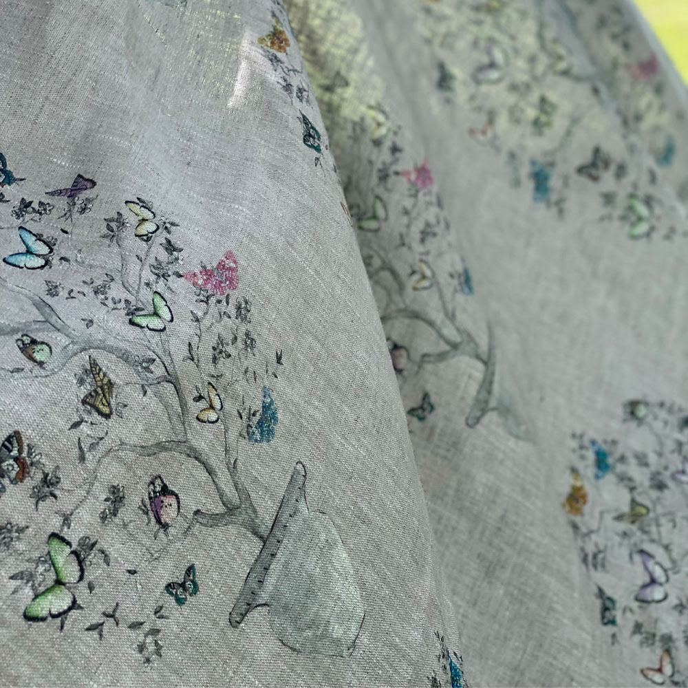 Butterfly Tree on Natural Linen