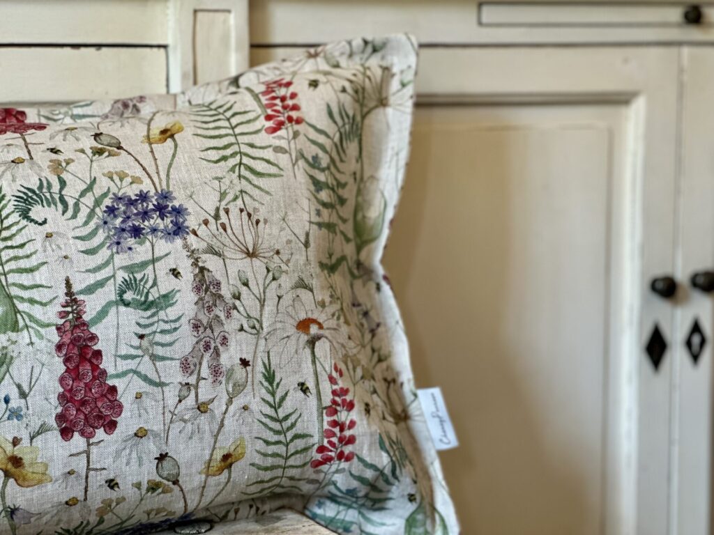 Field Flowers on Natural Linen