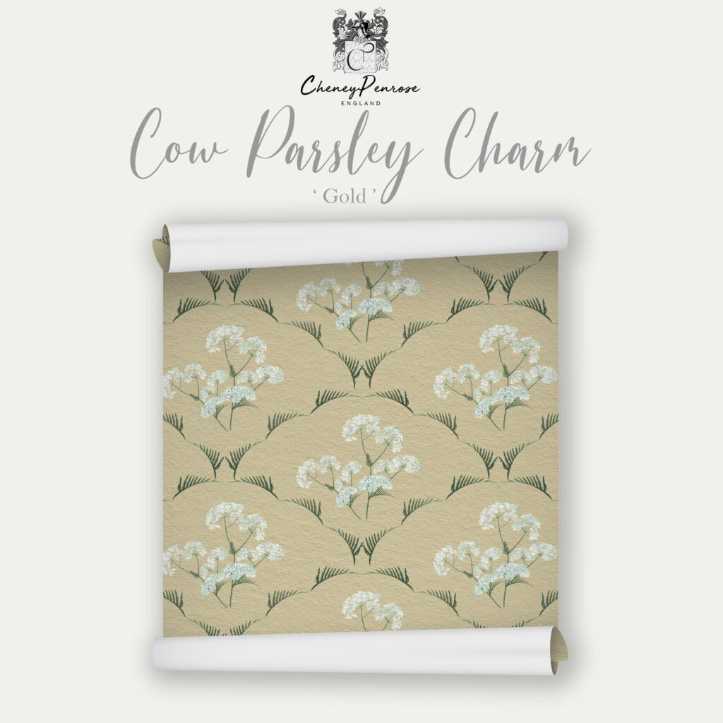 Gold Cow Parsley Charm Eco Wallpaper