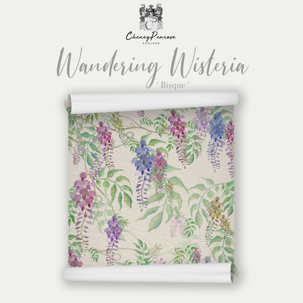 Wandering Wisteria on Bisque Eco Wallpaper