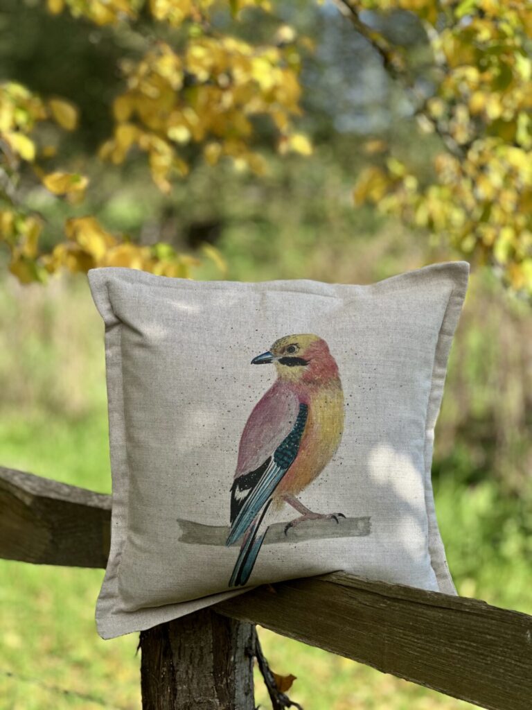 Jay Bird Oxford-Edged Linen Cushion