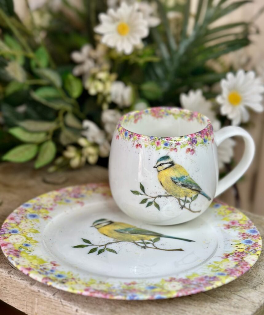 Wild Summer Hug Mug & Plate Bundle in Blue Tit