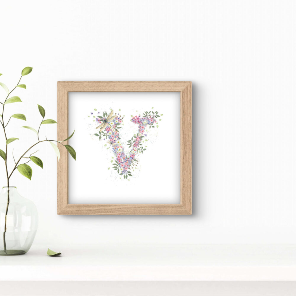 Decorative Letter V Art Print