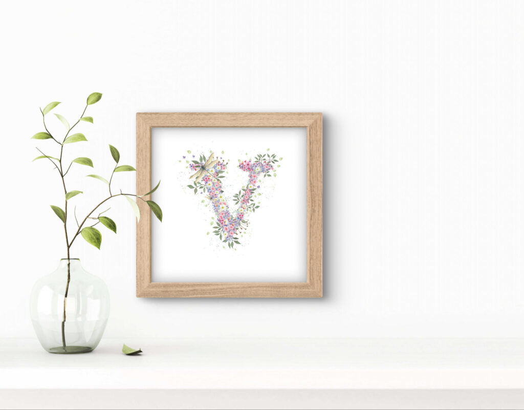Decorative Letter V Art Print