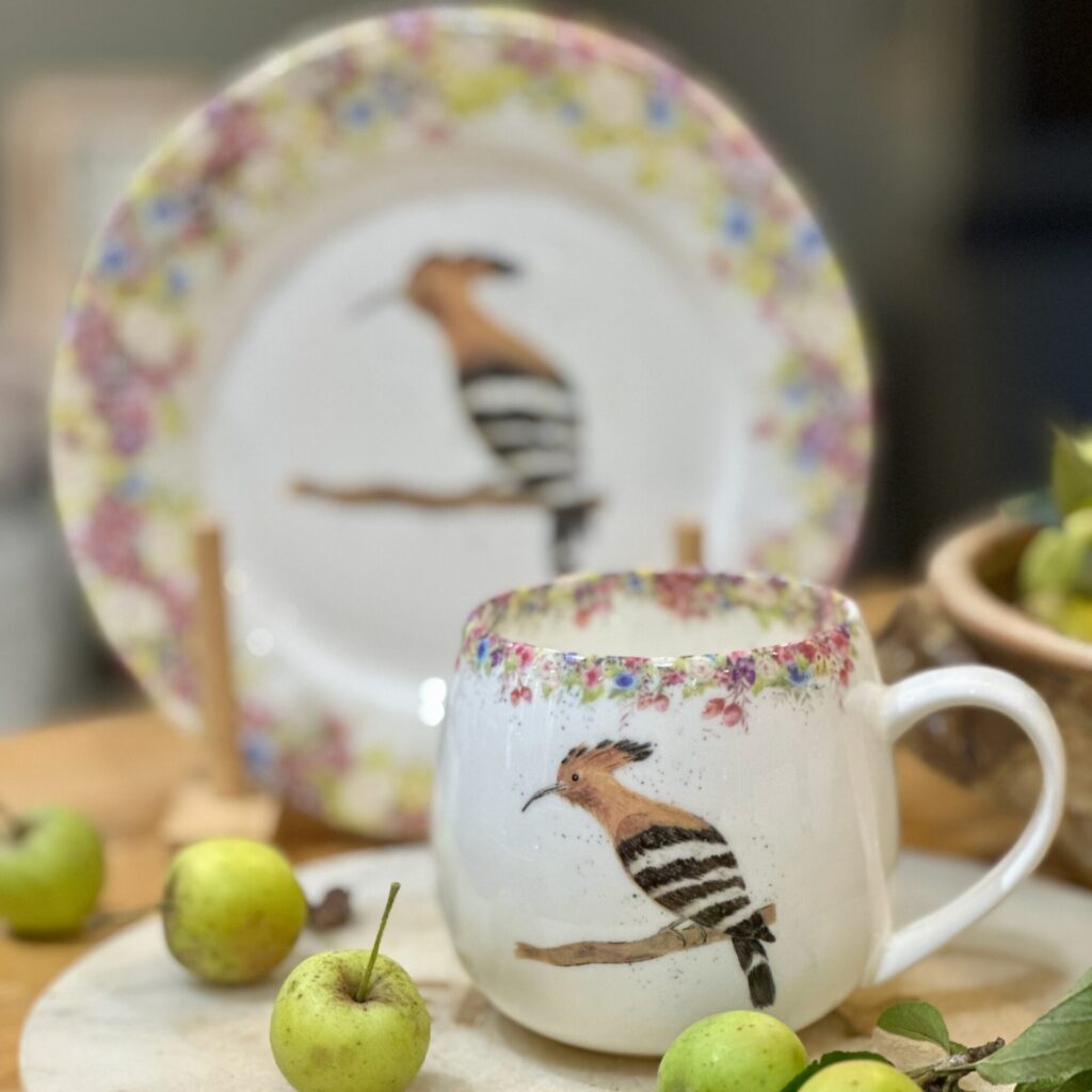 Wild Summer Hug Mug & Plate Bundle in Hoopoe