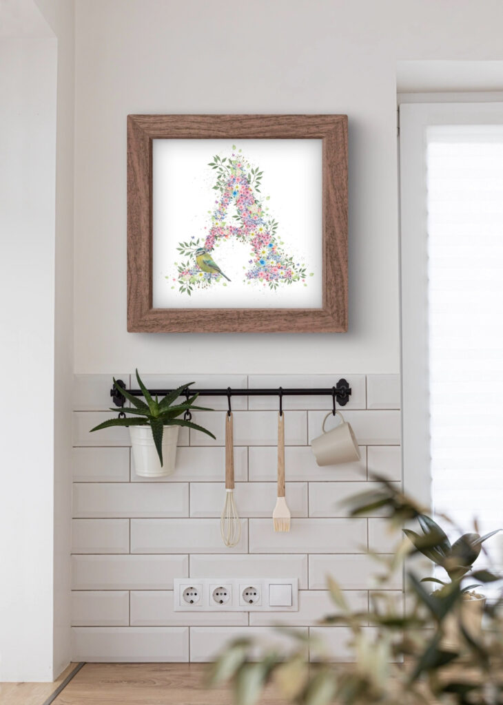 Decorative Letter A Art Print – Wild Summer Alphabet Collection