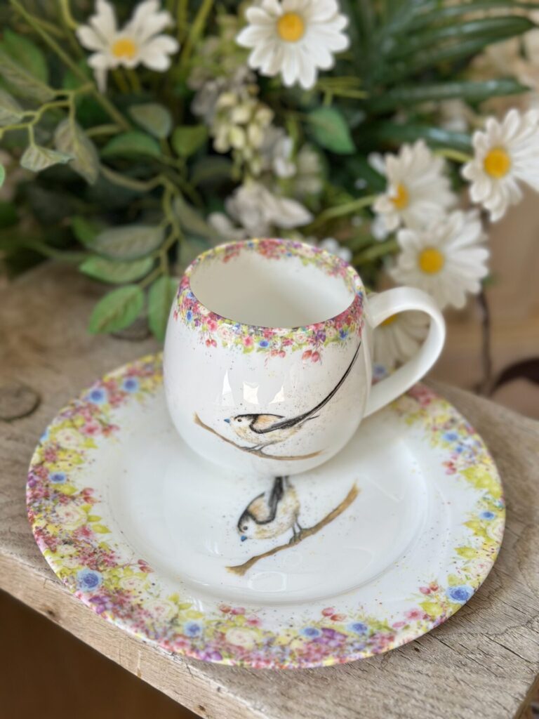 Wild Summer Hug Mug & Plate Bundle in Long Tailed Tit